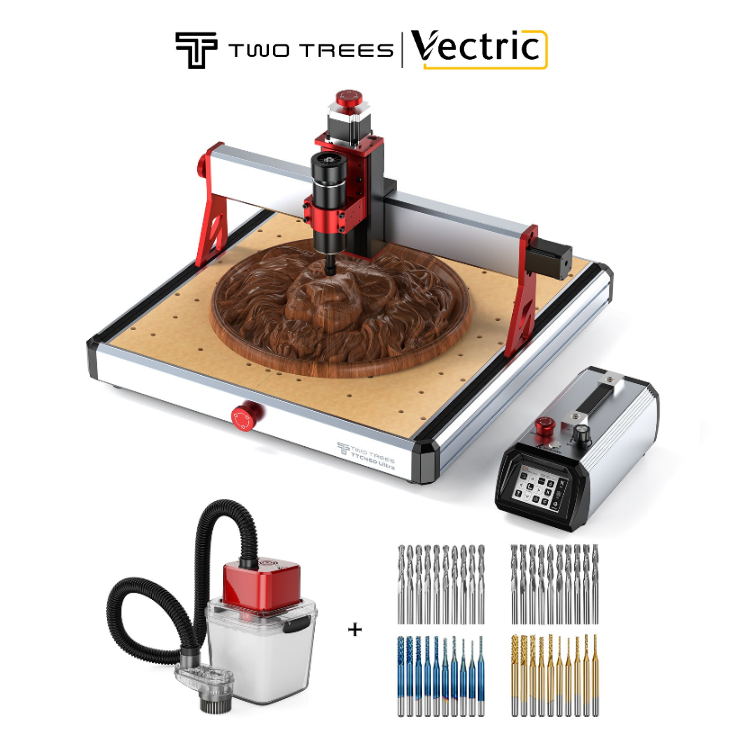 Product image for Twotrees TTC450 Ultra CNC Router Machine - US / Vacuum Cleaner + End Mills / VC…