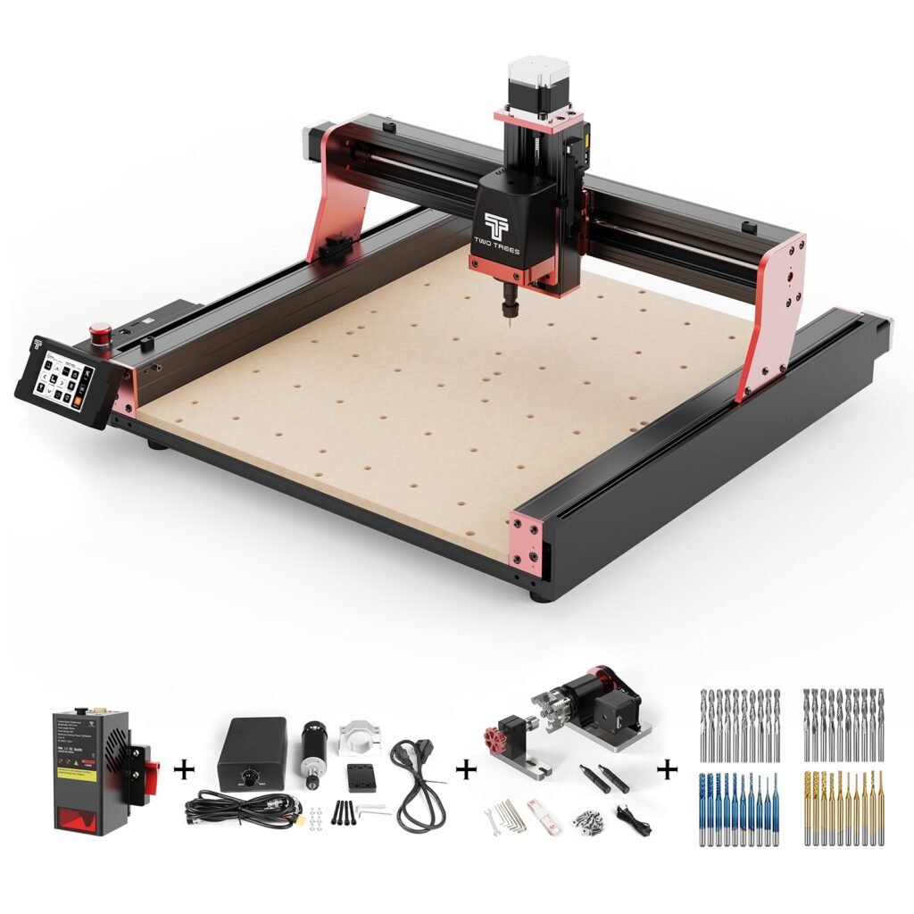 Product image for Twotrees TTC450 PRO CNC Router Machine + TC20 Laser Module + 500w Motor + 4th A…