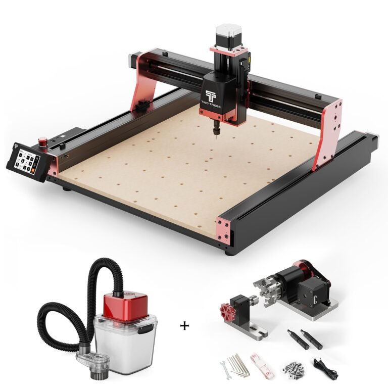 Product image for Twotrees TTC450 PRO CNC Router Machine + Vacuum Cleaner M1 + 4th Axis - EU