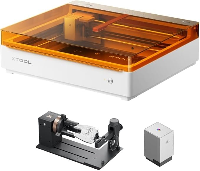 Product image for xTool M2 10W Diode Laser Engraver and Cutter Machine Bundle with CMYK Inkjet Pr…