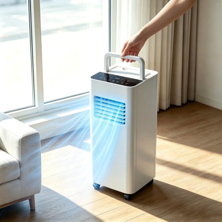 Product image for Portable air conditioner with 24-hour timer and window exhaust kit | 3-in-1 qui…