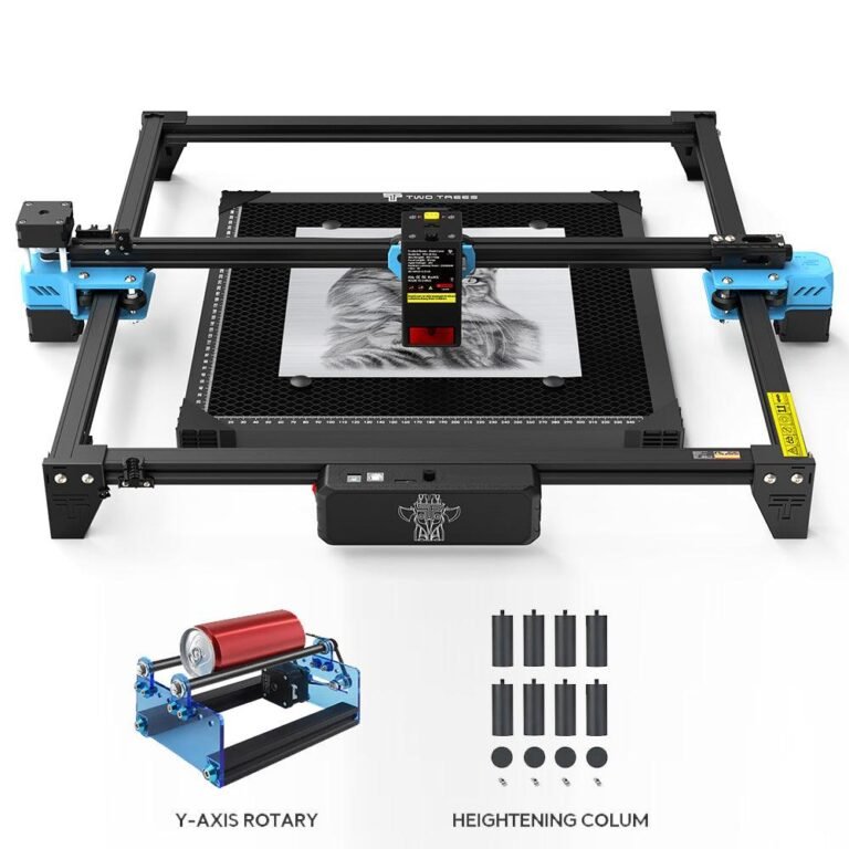 Product image for Twotrees TTS-20 Pro 20W Laser Engraver Machine - US / Y-Axis Rotary / Risers