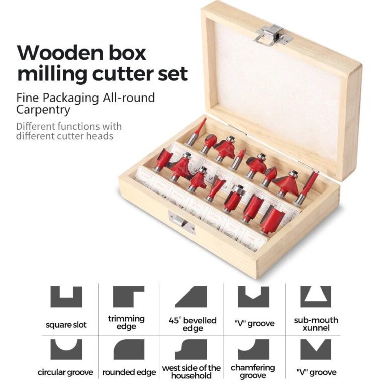 Product image for Twotrees 15 pcs Milling Cutter Set for Wood Router - 6.35mm