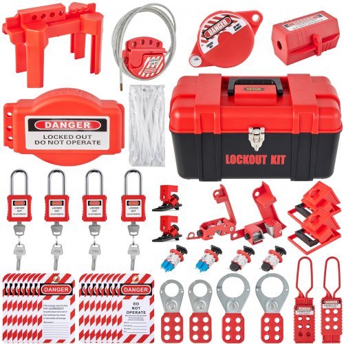 Product image for VEVOR 42 PCS Lockout Tagout Kits, Electrical Safety Loto Kit Includes Padlocks,…
