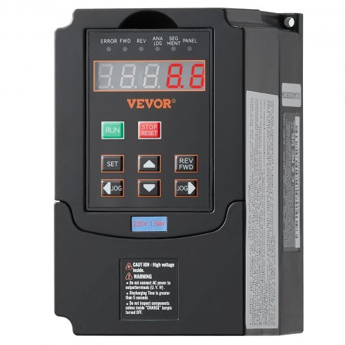 Product image for VEVOR VFD 2HP, 1.5KW, 7.5A, 1 or 3 Phase 220V Input to 3 Phase 220V Output Vari…