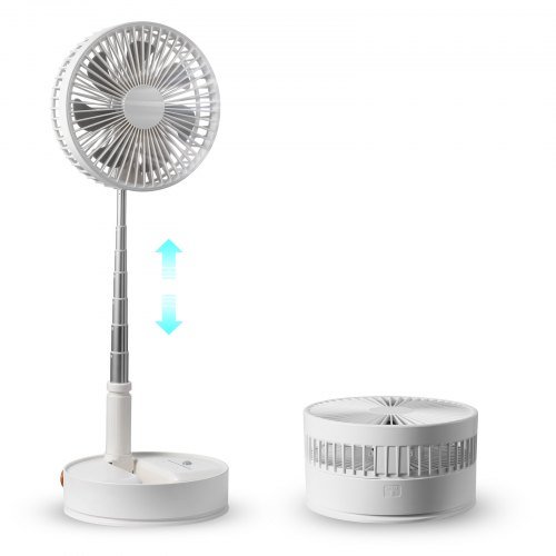 Product image for VEVOR 8 Inch Foldable Oscillating Standing Fan with Remote Control, 4 Speed Adj…