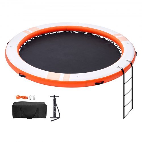 Product image for VEVOR Inflatable Floating Dock, ø8FT Inflatable Dock Platform with ø5FT Trampol…