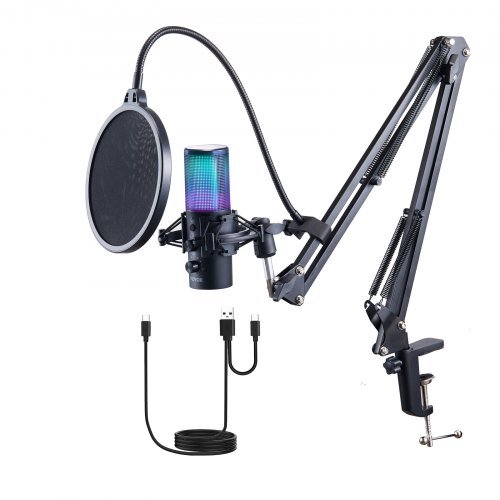 Product image for VEVOR USB Microphone, 192 kHz/24-bit, Professional Condenser Microphone Kit wit…