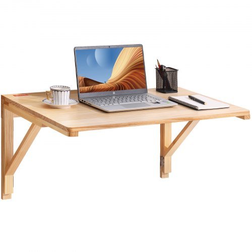 Product image for VEVOR Wall Mounted Folding Table, Wall Mounted Drop Leaf Tables, Solid Wood Flo…