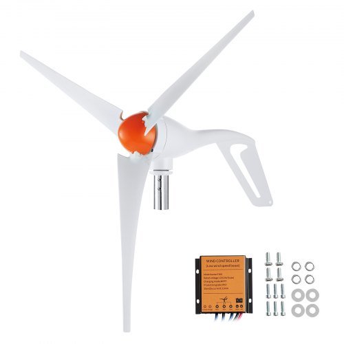 Product image for VEVOR 500W Wind Turbine Generator, 24V Wind Turbine Kit, 3-Blade Wind Power Gen…