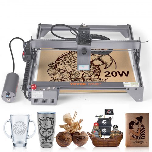 Product image for VEVOR Laser Engraver, 20W Output Laser Engraving Machine, 15.7" x 15.7" Large W…