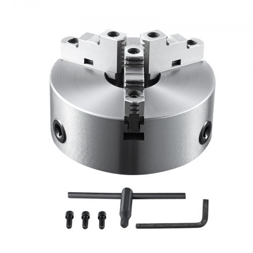 Product image for VEVOR 3-Jaw Lathe Chuck, 10'', Self-Centering Lathe Chuck, 0.24-9.84 in/6-250 m…