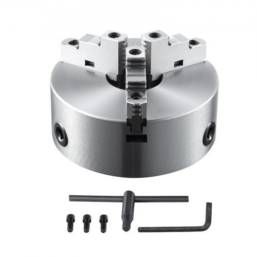 Product image for VEVOR 3-Jaw Lathe Chuck, 8'', Self-Centering Lathe Chuck, 0.16-8 in/4-200 mm Cl…