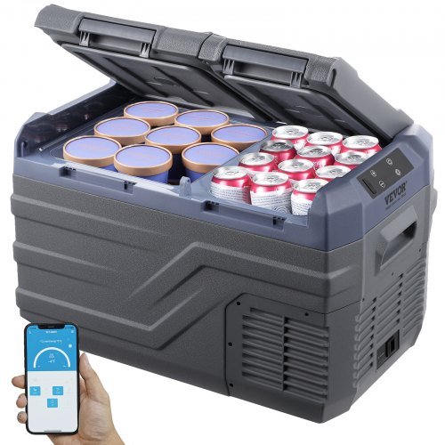 Product image for VEVOR Car Refrigerator, 25 L Dual Zone Portable Freezer, 12 Volt Car Refrigerat…