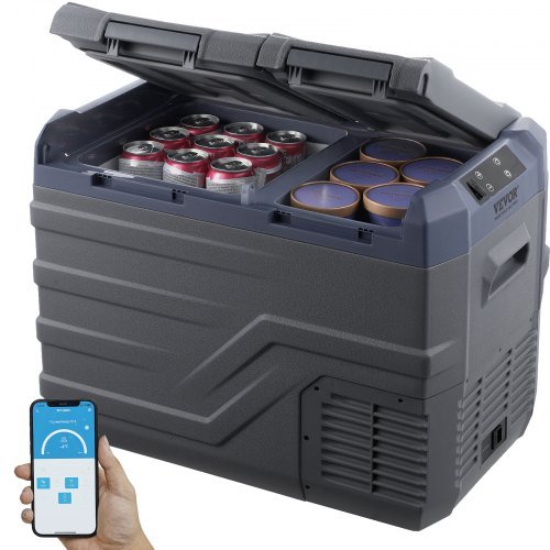 Product image for VEVOR Car Refrigerator, 12 Volt Car Refrigerator Fridge, 32 L Dual Zone Portabl…