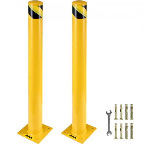 Product image for VEVOR Safety Bollard, 48 Inch Height Bollard Post, 5.5 Inch Diameter Steel Pipe…