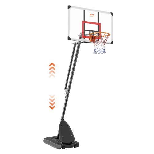 Product image for VEVOR Basketball Hoop, 7.6-10 ft Adjustable Height Portable Backboard System, 5…