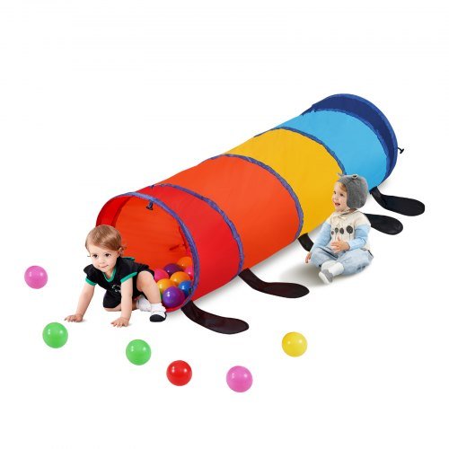 Product image for VEVOR Kids Play Tunnel Tent for Toddlers, Colorful Pop Up Caterpillar Crawl Tun…