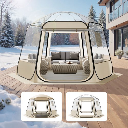 Product image for VEVOR Pop up Bubble Tent, 11 x 10.2 ft Waterproof & UV-Resistant, Clear Camping…