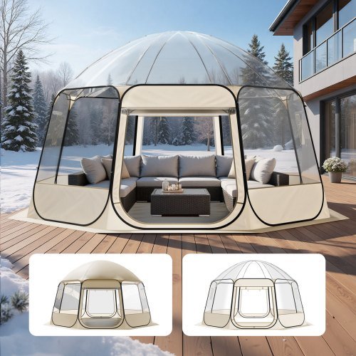 Product image for VEVOR Pop up Bubble Tent, 15 x 13.8 ft Waterproof & UV-Resistant, Clear Camping…