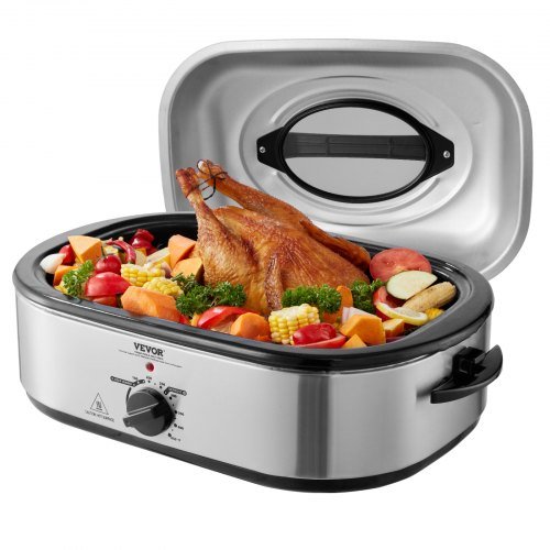 Product image for VEVOR Electric Roaster Oven, 18 QT Turkey Roaster Oven with Self-Basting Lid, 1…