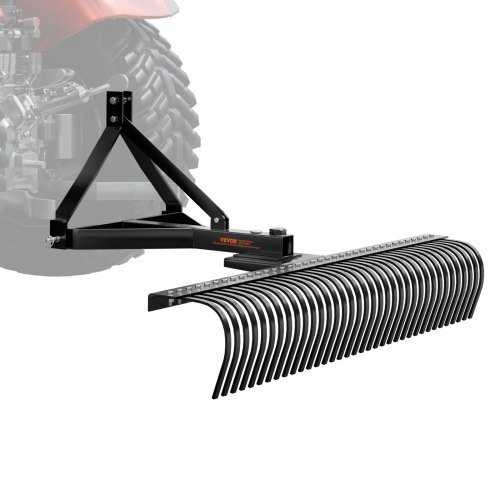 Product image for VEVOR Tow Behind Dethatcher, 72-inch Tow Dethatcher with 36 Steel Tines, 3-Poin…